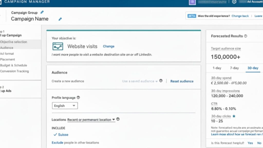 Publicité en ligne - Linkedin ads dashboard