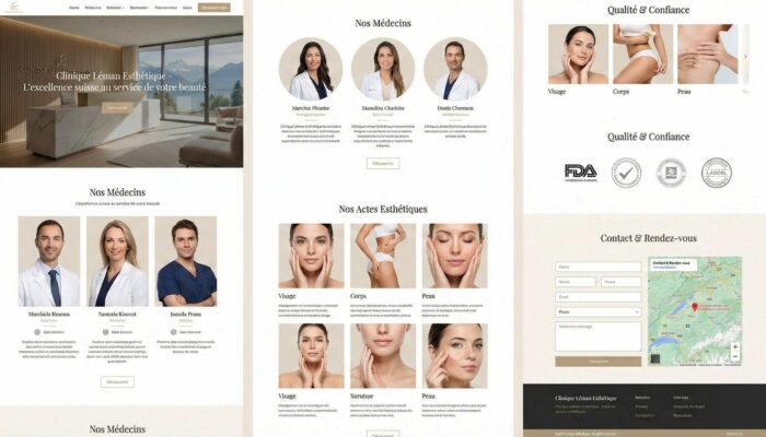 Clinique esthétique de luxe Interface de site web pour clinique esthétique haut de gamme