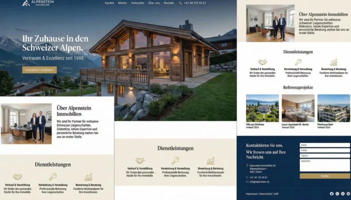 Interface de site web pour groupe hôtelier haut de gamme