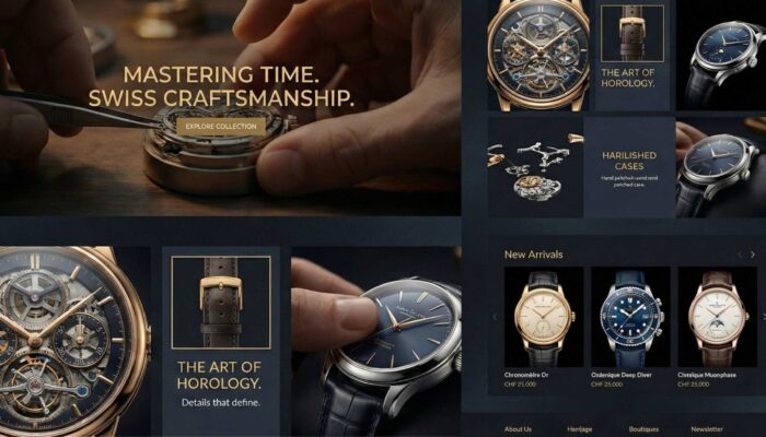 e-commerce de montres de luxe Boutique e-commerce de montres de luxe suisses mettant en valeur l’horlogerie haut de gamme et le savoir-faire artisanal