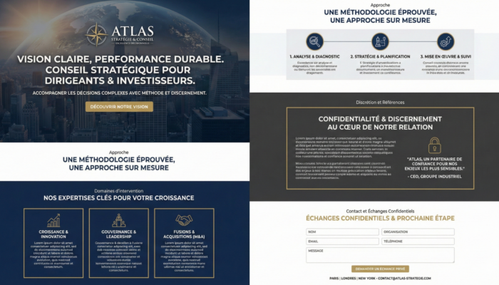 Interface de site web pour société de gestion d’actifs