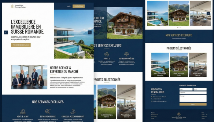 Interface de site web pour promoteur immobilier haut de gamme