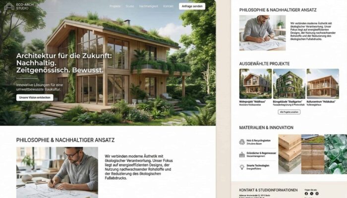 Studio d’architecture contemporaine Interface de site web pour studio d’architecture moderne