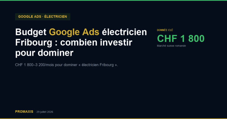 Budget Google Ads électricien Fribourg : combien investir pour dominer