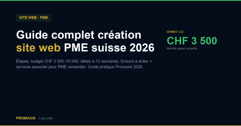 Guide complet création site web PME suisse 2026