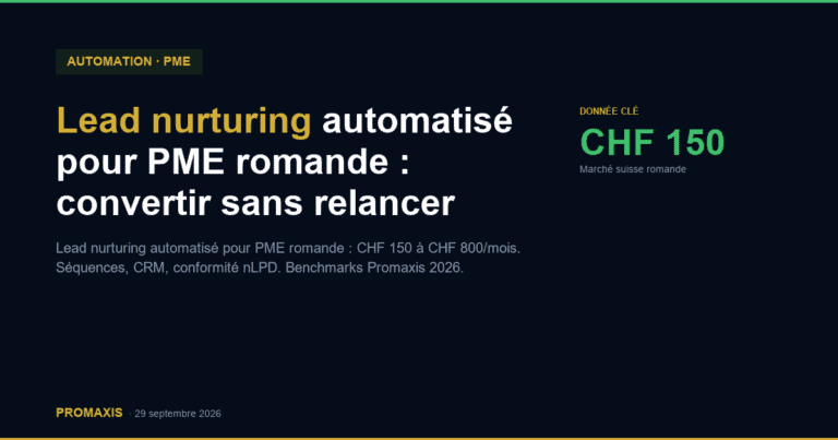 Lead nurturing automatisé pour PME romande : convertir sans relancer