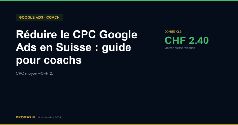 Réduire le CPC Google Ads en Suisse : guide pour coachs