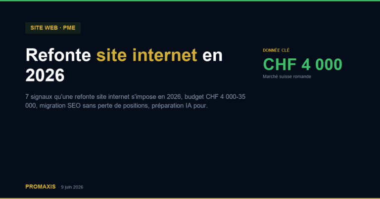 Refonte site internet en 2026 : 7 signaux qu’il est temps + budget réel pour PME Suisse romande
