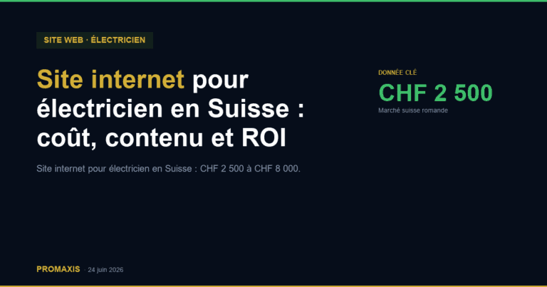 Site internet pour électricien en Suisse : coût, contenu et ROI