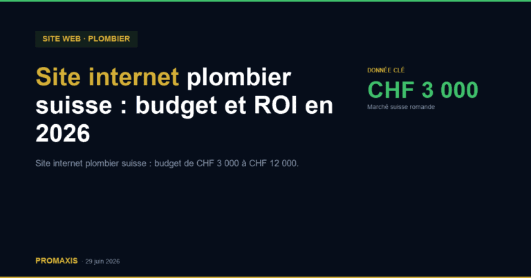 Site internet plombier suisse : budget et ROI en 2026