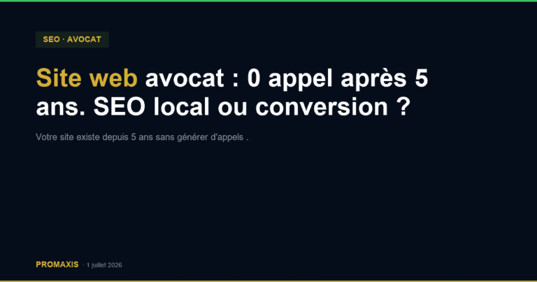 Site web avocat : 0 appel après 5 ans. SEO local ou conversion ?