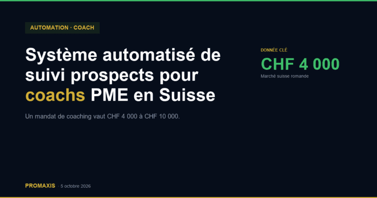 Système automatisé de suivi prospects pour coachs PME en Suisse