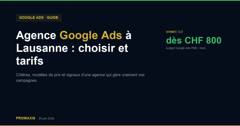 Agence Google Ads à Lausanne : comment la choisir et combien ça coûte ?