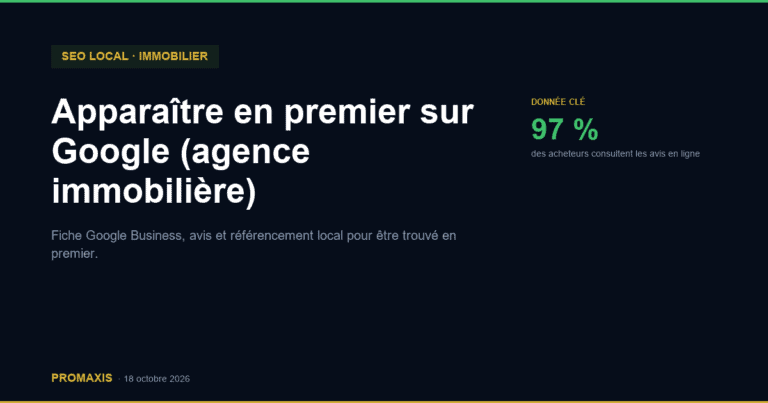 Apparaître en premier sur Google (agence immobilière) — Promaxis