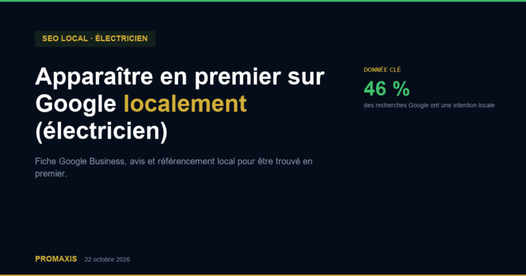 Apparaître en premier sur Google localement (électricien) — Promaxis