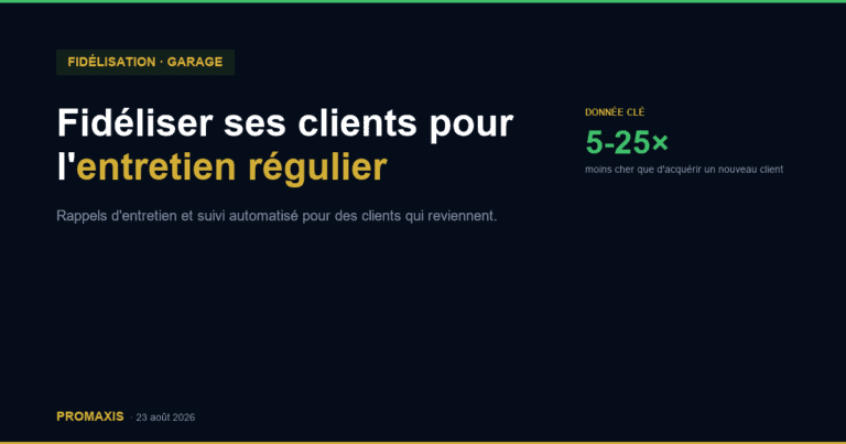 Fidéliser ses clients pour l'entretien régulier — Promaxis
