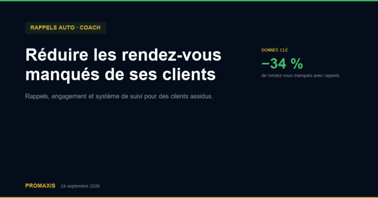 Réduire les rendez-vous manqués de ses clients — Promaxis