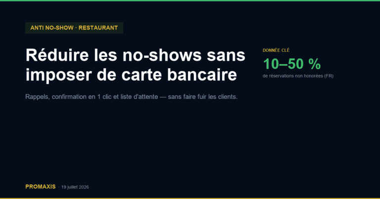 Réduire les no-shows sans imposer de carte bancaire — Promaxis