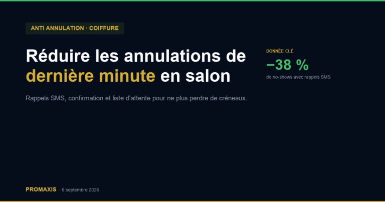 Réduire les annulations de dernière minute en salon — Promaxis