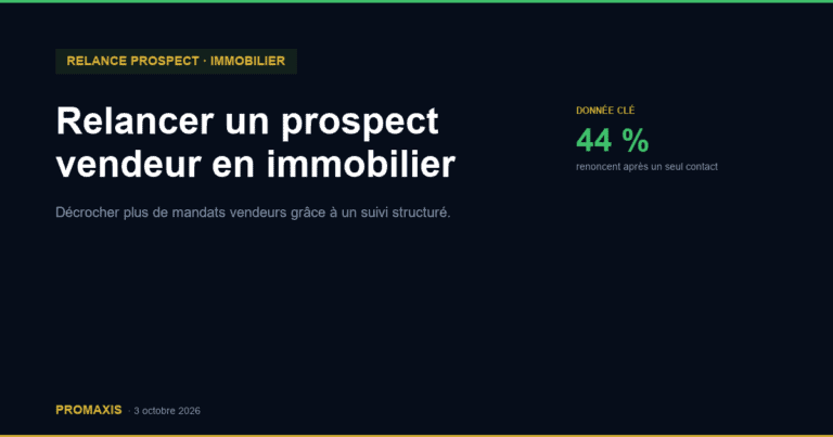 Relancer un prospect vendeur en immobilier — Promaxis