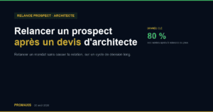 Relancer un prospect après un devis d'architecte — Promaxis
