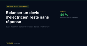 Relancer un devis d'électricien resté sans réponse — Promaxis