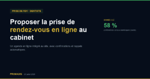 Proposer la prise de rendez-vous en ligne au cabinet — Promaxis