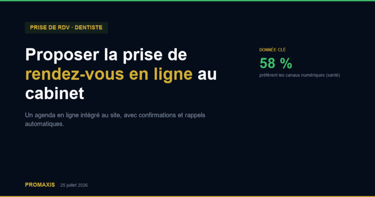 Proposer la prise de rendez-vous en ligne au cabinet — Promaxis