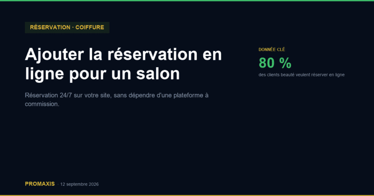 Ajouter la réservation en ligne pour un salon — Promaxis