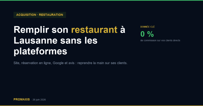 Comment un restaurant à Lausanne attire-t-il plus de clients sans dépendre des plateformes de livraison ?