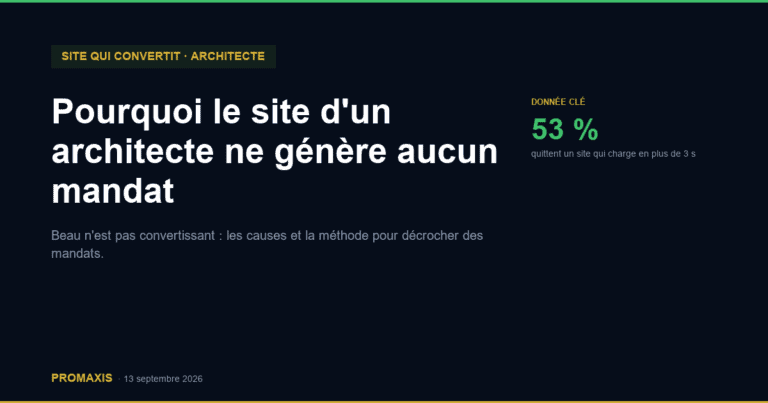 Pourquoi le site d'un architecte ne génère aucun mandat — Promaxis