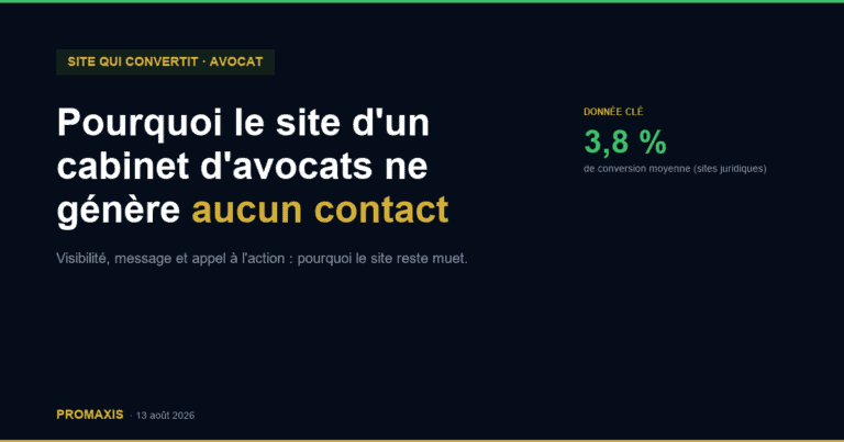 Pourquoi le site d'un cabinet d'avocats ne génère aucun contact — Promaxis