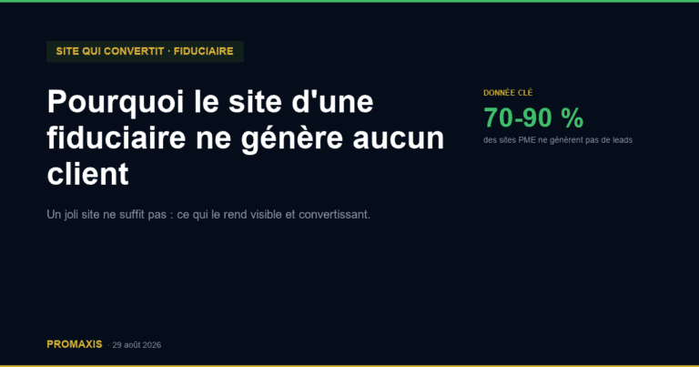 Pourquoi le site d'une fiduciaire ne génère aucun client — Promaxis
