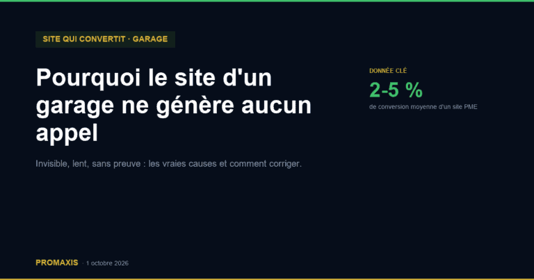 Pourquoi le site d'un garage ne génère aucun appel — Promaxis