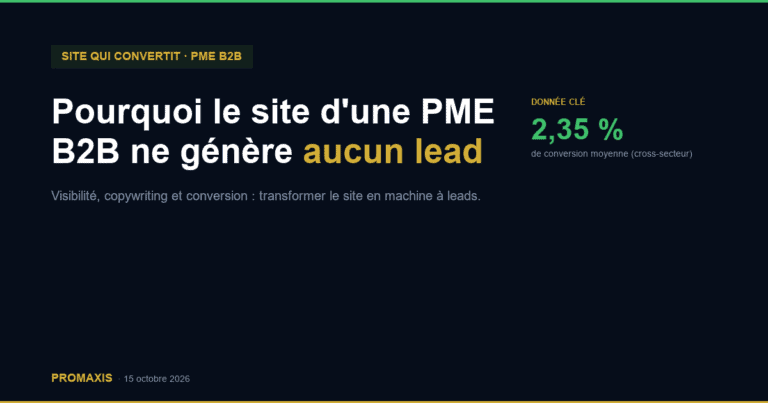Pourquoi le site d'une PME B2B ne génère aucun lead — Promaxis
