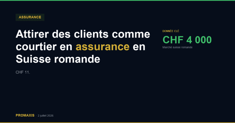 Comparatif agences marketing attirer clients courtier assurance Suisse romande — Promaxis 2026