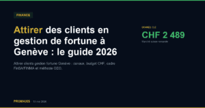 Comparatif agences marketing attirer clients gestion fortune Genève — Promaxis 2026