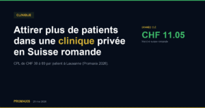 Comparatif agences marketing attirer patients clinique privee Suisse romande — Promaxis 2026
