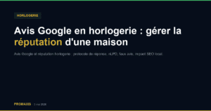 Comparatif agences marketing avis google réputation horlogerie — Promaxis 2026