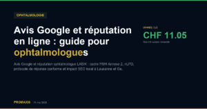 Comparatif agences marketing avis google réputation ophtalmologue — Promaxis 2026