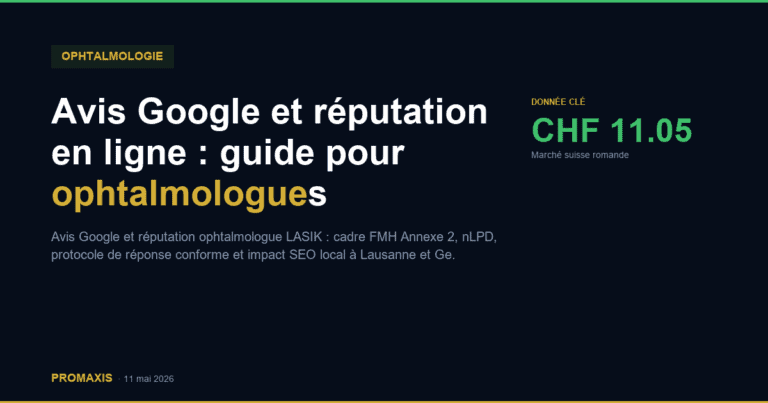 Comparatif agences marketing avis google réputation ophtalmologue — Promaxis 2026