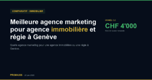 Comparatif agences marketing agence marketing agence immobilière Genève — Promaxis 2026