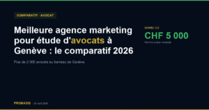 Comparatif agences marketing agence marketing avocat Genève — Promaxis 2026
