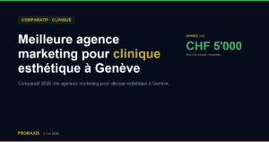 Comparatif agences marketing agence marketing clinique esthétique Genève — Promaxis 2026