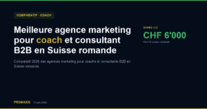 Comparatif agences marketing agence marketing coach consultant Suisse romande — Promaxis 2026