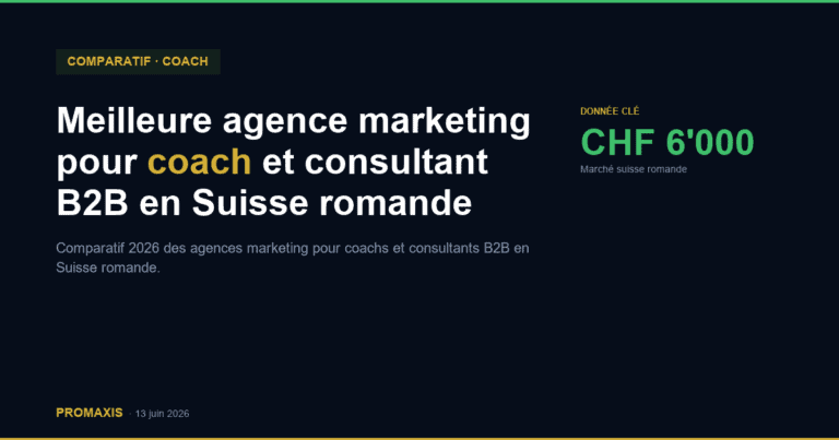 Comparatif agences marketing agence marketing coach consultant Suisse romande — Promaxis 2026