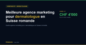 Comparatif agences marketing agence marketing dermatologue Suisse romande — Promaxis 2026