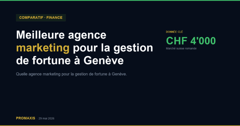Comparatif agences marketing agence marketing gestion de fortune Genève — Promaxis 2026