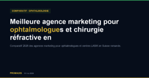 Comparatif agences marketing agence marketing ophtalmologue Suisse romande — Promaxis 2026