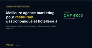 Comparatif agences marketing agence marketing restaurant Lausanne — Promaxis 2026